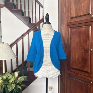 Peter Nygard Bright Blue Knit Cardigan Sweater XL Womens